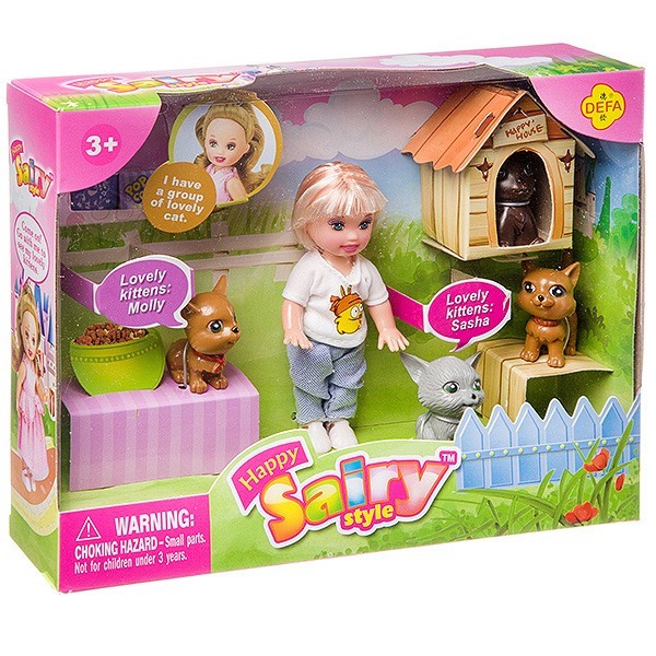 Кукла Defa Sairy с домашними питомцами 4", в ассорт. 2 вида, BOX, арт. 270.